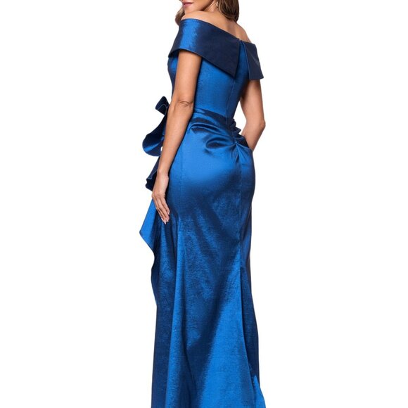 XSCAPE Sapphire Off-Shoulder Taffeta Sweetheart Gown NWT 14 • Sold Out Elsewhere - Picture 3 of 5